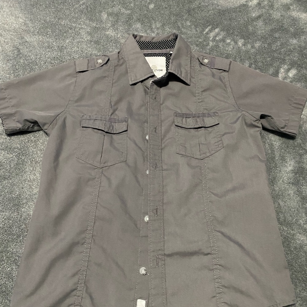 Kid button up Gray Shirt
